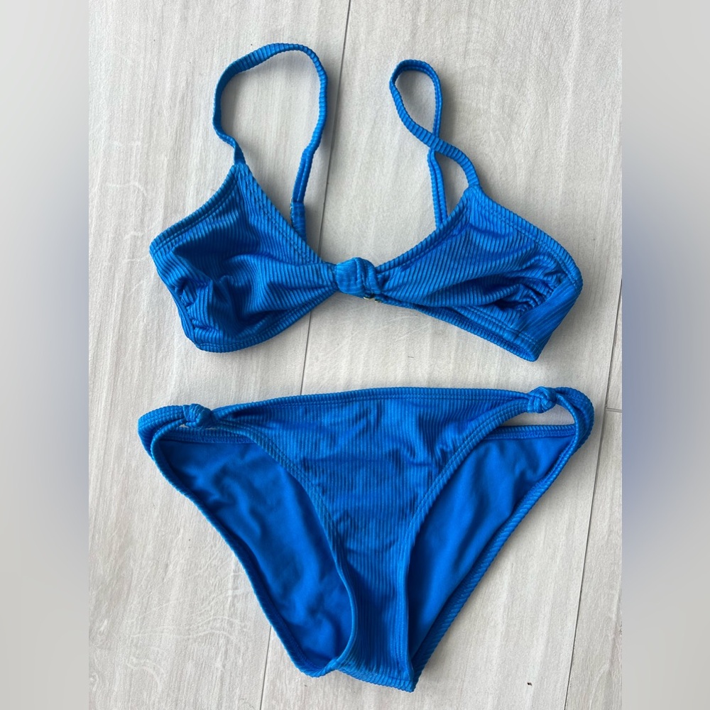 Target deep blue ribbed bikini